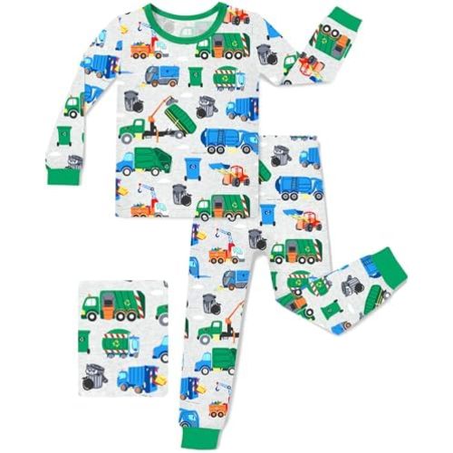 Bamboo Viscose Toddler Pajamas Boys Girls Baby 12M-8Y Pjs Sets Kids 2pcs Long-Sleeve Snug fit Sleepwear