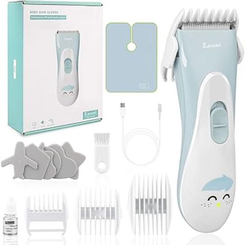 Eanceil Baby Hair Clippers, Ceramic Blade Electric Kids Hair Trimmer, Ultra-Quiet Cordless Rechargeable Waterproof Haircut Kit for Kids & Adult