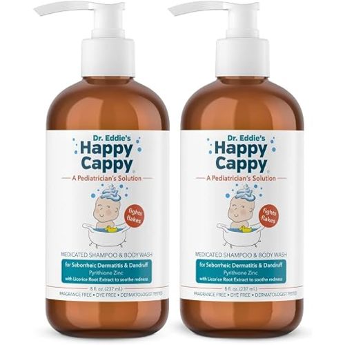 Happy Cappy Medicated Shampoo and Body Wash - 8 Fl Oz (Pack of 2)