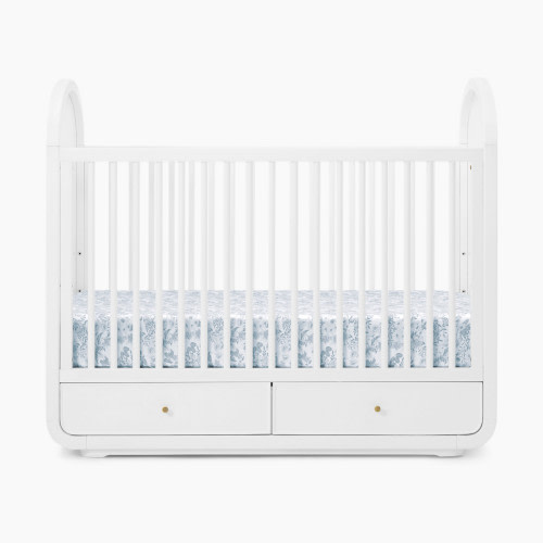 Bellini Aspen 4-in-1 Convertible Crib - White With Textured Oat