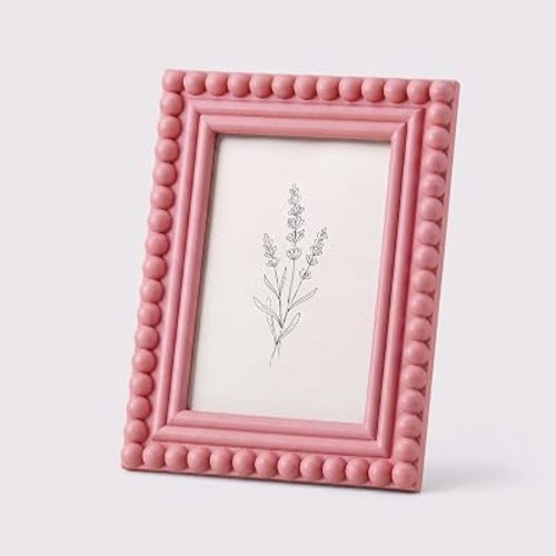 1 Pcs 5 x 7 Inch Picture Frame Beaded Photo Frame, Smoky Pink