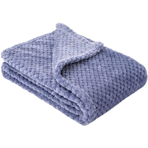 Fuzzy Blanket or Fluffy Blanket for Baby, Soft Warm Cozy Coral Fleece Toddler, Infant or Newborn Receiving Blanket for Crib, Stroller, Travel, Decorative (28Wx40L, XS-Pearl Blue)
