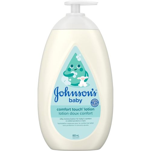 Johnson's Baby Newborn Face and Body Lotion, CottonTouch Cream, Hypoallergenic and Paraben-Free Moisturization for Baby's Sensitive Skin, Made with Real Cotton 800ml