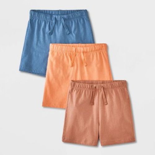 Toddler Boys' 3pk Pull-On Knit Shorts - Cat & Jack™ Orange/Blue/Brown 3T
