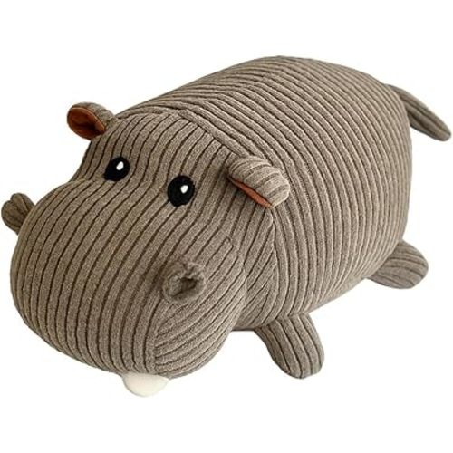 khevga Heavy Door Stopper 3 lbs – Non Slip Fabric Door Stop with Sand Filling – Cute Hippo Door Holder for Floor Protection & Home Décor – Gray