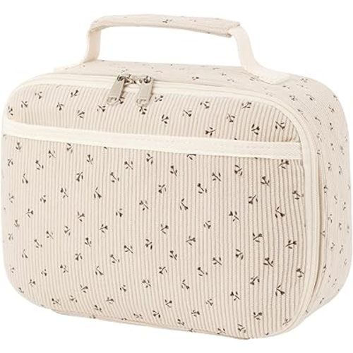 Bluboon Kids Girls Lunch Bag Insulated Lunch Box for school Corduroy Lunch Cooler Organizer School Kids Lunch Tote