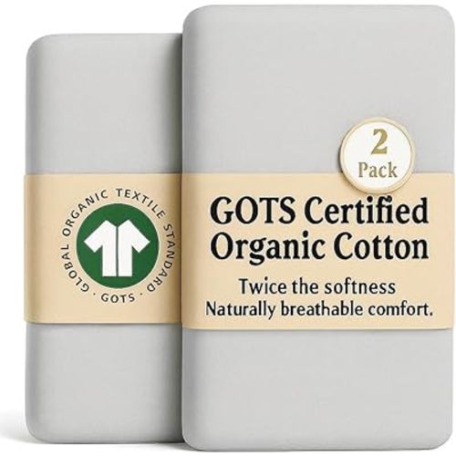 Organic Bassinet Sheets for Newton Baby Bassinet - 200GSM Plush & Soft Turkish Cotton for Newton Bassinet Sheets Maxi-COSI Iora, Koola Baby, Joy, Angelbliss, Kidsclub 2-Pack Bedside Sleeper Sheets