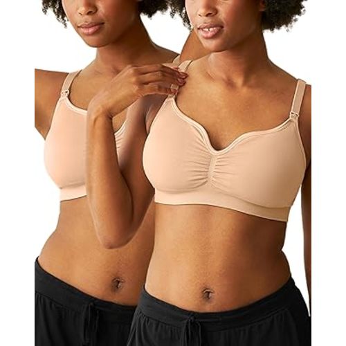 Kindred Bravely Tatum Seamless Sweetheart Bralette Nursing Bras for Breastfeeding, Adjustable, Soft Maternity Bra 2 Pack