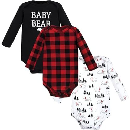 Hudson Baby Basics Infant Boys Essential Long Sleeve Bodysuits 3-Pack
