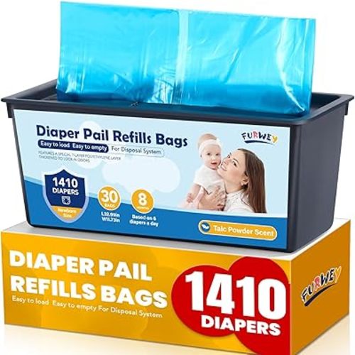 Diaper Pail Refill Bags 30 Bags Per Refill Holds Up to 1410 Newborn Diapers 7 Layer Odor Barrier Technology 1PACK (30 Bags)