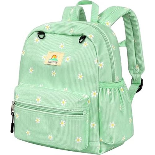STEAMEDBUN Corduroy Toddler Backpack for Girls 2-4: Kids backpack for Boys Girls - 12 inch Preschool Kindergarten Backpacks - Daisy