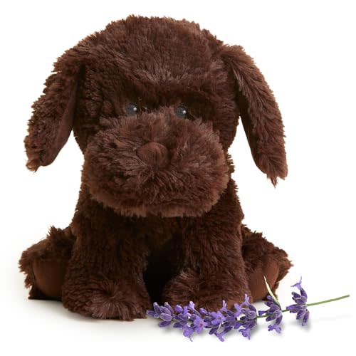 warmies Microwavable & Weighted Stuffed Animals, Chocolate Lab - Heated Stuffed Animal Plushie for Warmth & Comfort - Cute Soft Plush Toys for Adults & Children (Boys, Girls, Babies & Toddlers)