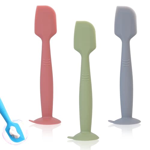 babove Baby Diaper Cream Spatula Applicator 3 Pack Butt Paste Spatula Soft Silicone,Diaper Rash Cream Applicator, Baby Essentials Must Haves Newborn Stuff (Red Green Grey)