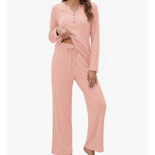 OUGES 100% Cotton Womens Maternity Nursing Pajamas Sets 2 Piece Pregnancy Delivery Postpartum Lounge Pjs with Pockets