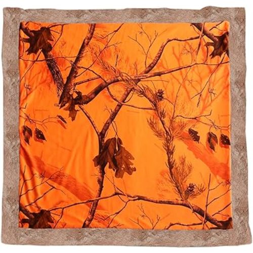 Carstens Realtree Blaze Camo Baby Blanket, Orange, 34" x 34"