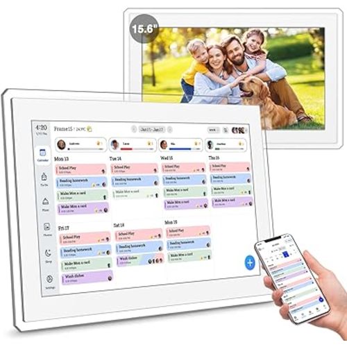 15.6" Digital Calendar Wall Touch Screen, Chore Chart, Photo Frame, Refills
