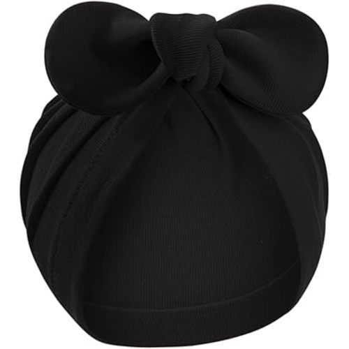 Newborn Hat for Baby Girls Infant Toddler Soft Hospital Hats Beanie Baby Turbans Head Wrap with Bow Cap