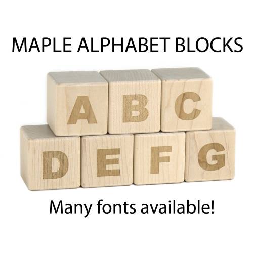 Solid Maple Alphabet Blocks: 27 pc Wooden ABC Set for Baby Shower, Nursery Decor & Kids Preschool Learning Activities, made in Minnesota