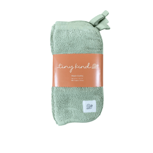 Tiny Kind Organic Washcloths 4 Pack, Desert Sage
