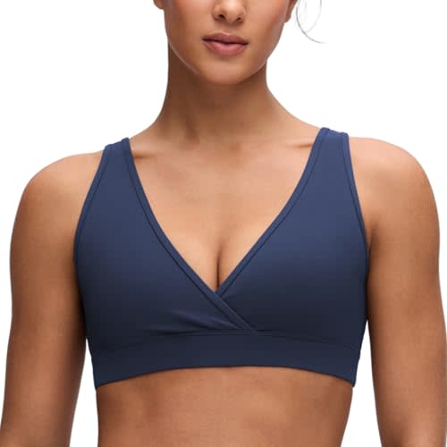 CRZ YOGA Maternity V Neck Nursing Bras | Butterluxe, Doubled Lined, Light Support, Non Padded, Yoga, Extremely Soft, U Back, Wide Straps, Pregnancy and Postpartum