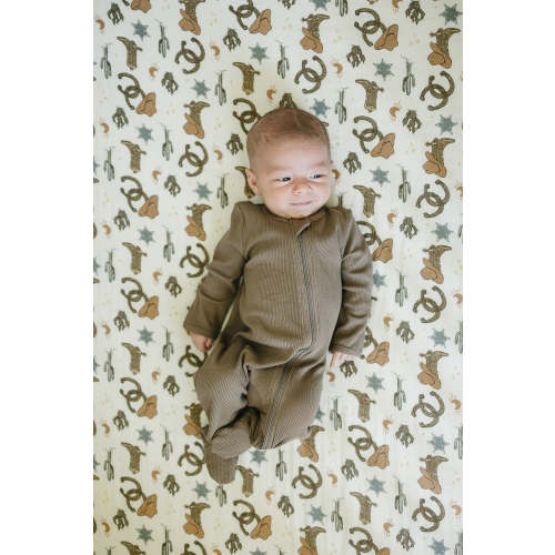 Outlaw Cowboy Muslin Crib Sheet