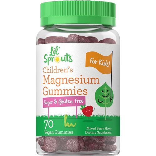 Lil' Sprouts Children's Magnesium Gummies | 70 Count | Mixed Berry Flavor | Sugar Free | Vegan, Non-GMO & Gluten Free
