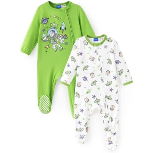 Disney Baby 2-Pack Zipper One-Piece Footie Rompers Outfit Newborn to Infant
