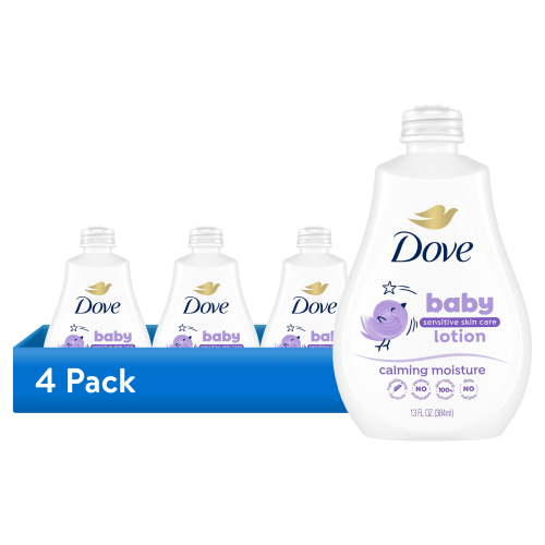 (4 pack) Dove Sensitive Skin Care Baby Lotion For A Soothing Scented Lotion Calming Moisture Hypoallergenic And Dermatologist-Tested, 13 fl oz