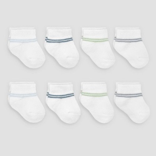 Carter's Just One You® Baby Boys' 8pk Striped Ankle Socks - 0-3M