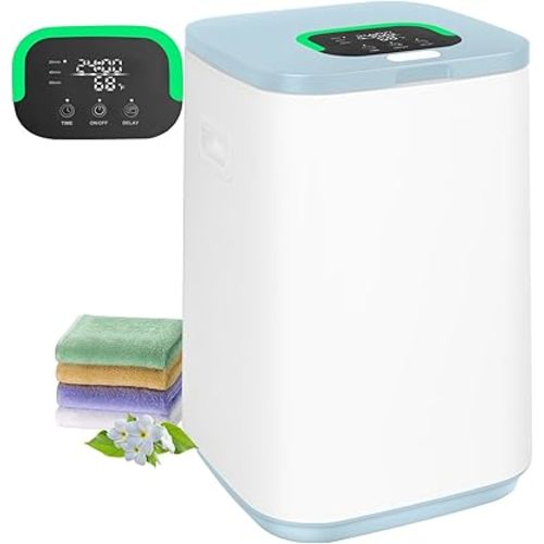 Towel Warmer for Bathroom, 23L Large Towel Warmers, Heated Towel Warmer Bucket with LED Display, 3 Heating Modes, 20/40/60 Min, Auto Shut Off, Child Lock, Blue