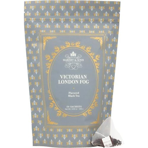 Harney & Sons Victorian London Fog Tea Sachets, 50 Count