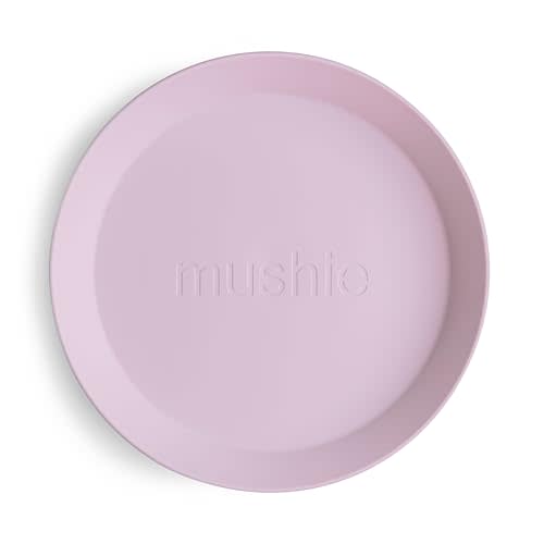 mushie Round Dinnerware Plates for Kids | Made in Denmark, Set of 2 (Soft Lilac)