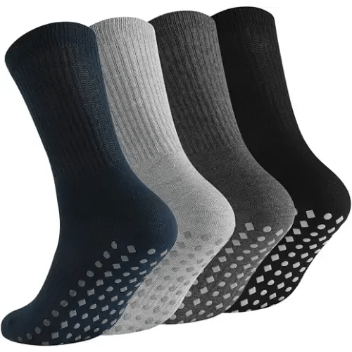 Non Slip Grip Socks for Men Women Crew Grippy Socks for Hospital Elderly | Pilates Yoga Socks,Christmas Socks Gifts for Seniors Elderly Crew Socks,Slipper Socks,Grippy Socks Woman Hospital Labor