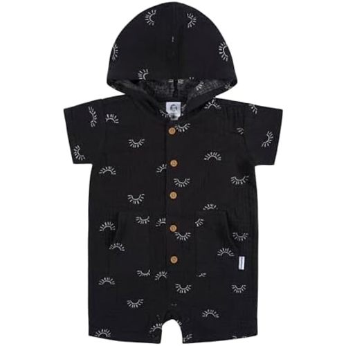 Gerber Baby Boys' Hooded Cotton RomperRomper