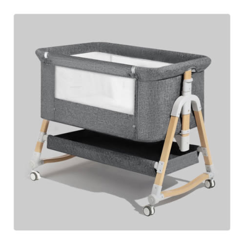 HARPPA Cuddly 3-in-1 Baby Bassinet Bedside Sleeper for Reflux | Attaches to Bed, Adjustable 5 Heights, Non-Toxic & CPSC Certified | Sturdy Aluminum Frame, Portable Wheels, Tool-Free Setup, Gentle Rocking | Perfect for Newborns, Infants, Small Spaces & Saf