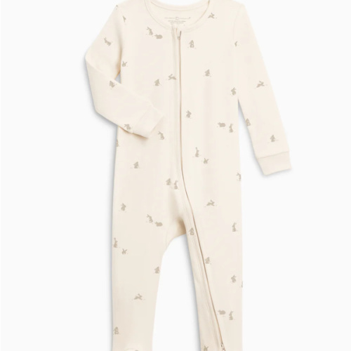 Peyton Zipper Sleeper | Bunny / Oat + Clay