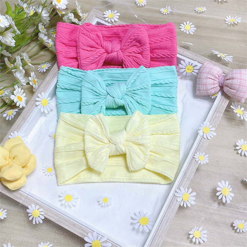 Miluxas 3PC Super Stretchy Soft Knot Baby Girl Headbands with Hair Bows Head Wrap Hair Accessories for Newborn Baby Girls Infant Toddlers Kids