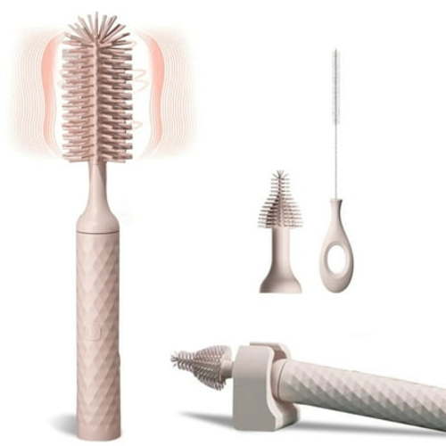 WZCPCV Baby Bottle Brush,Electric Bottle Brush With Replaceable Silica Gel Brush Head,Straw Cleaner Brush,Rechargeable 360° Bottle Cleaning Brush,Baby Essentials For Newborn