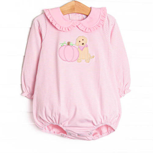 Pumpkin Pup Applique Bubble, Pink – Stitchy Fish