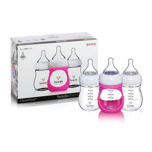 Joovy Boob Diamond 5 oz 3-pk with Pink Sleeve