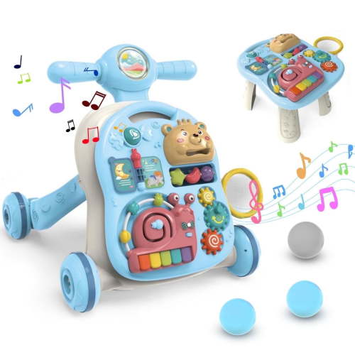 Eotvia Baby Walkers for Boys,3 in 1 Push Toys Pink Baby Walker Toy for Babies Learn to Walk 6-18 Mos