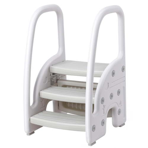 TROPOW Toddler Step Stool, Lightweight 3-Step Stool with Handles for Bathroom Sink, Potty Training