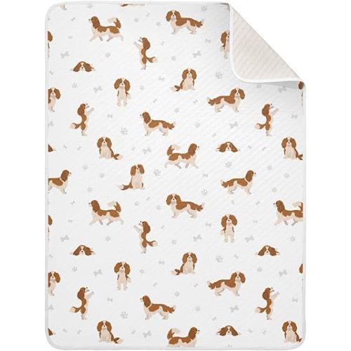 SHJI Baby Blanket Cavalier King Charles Spaniel Dog Swaddle Blanket Cotton Nursery Girls Bed Blankets Boys Crib Blanket for Crib Stroller Nursery 30x40in