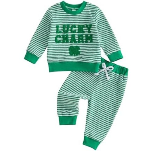 Engofs 2Pcs Toddler Baby Boy Girl Sweatshirt Tops Pants Set Long Sleeve Sweatsuit Fall Winter Outfits