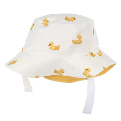 Petit Lem Yellow Duck Bucket Hat - Offwhite