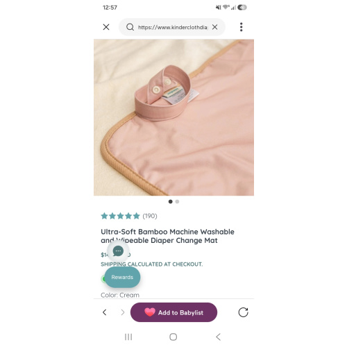 Ultra-Soft Bamboo Machine Washable and Wipeable Diaper Change Mat