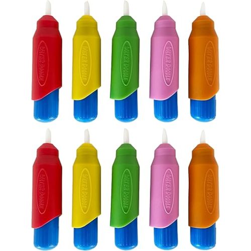 10 Multi-Color Aqua Brushes, Paint with Water Brush Set, Replacement Water Doodle Wow Pens by Kanga Toys for Drawing Books or Magic Mats, for Kids Ages 3+