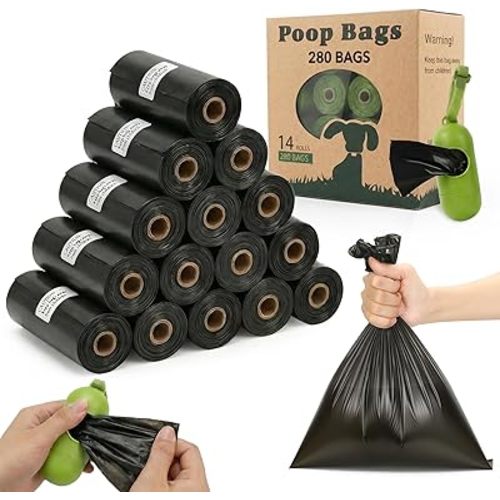 Amazon.com : Dog Poop Bags Rolls Refill: TVOOD 280 Count Unscented Doggie Poop Bags with Dispenser Leak Proof and Thick Poo Bag for Pet Waste (Black) : Pet Supplies