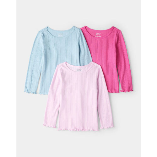Toddler Girl 3-Pack Long-Sleeve Tops - Pink/Blue - Carter's | Carter's