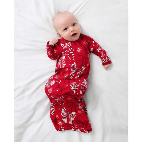 Holiday Bows Infant Gown | Little Sleepies